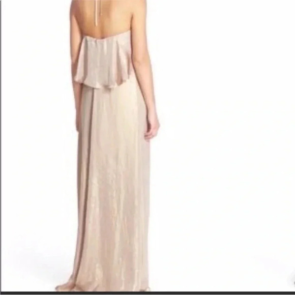 Nouvelle Amsale halter golden Lilith gown - Picture 2 of 7